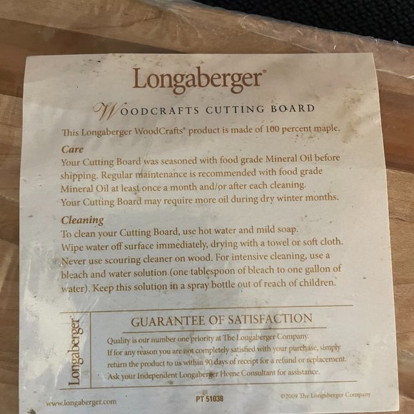 Longaberger 20 in cutting board - Picture 5 of 7
